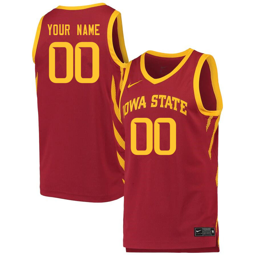 Custom Iowa State Cyclones Name And Number College Basketball Jerseys-Cardinal - Click Image to Close